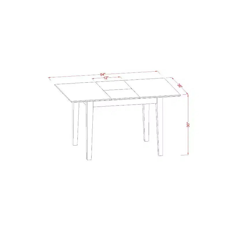 Ensemble de salle à manger 3 pièces HomeStock avec plateau en bois massif et finition brun selle