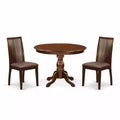 3-Piece Mahogany Finish Solid Wood Top - Dining Room Set - Seats 4