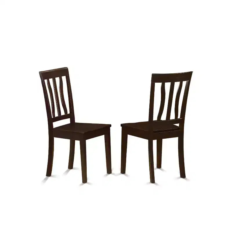 Ensemble de salle à manger Nordic Kitchen - Table et chaises 5 pièces - Bois massif - Finition Cappuccino - Table ronde pour 4 personnes