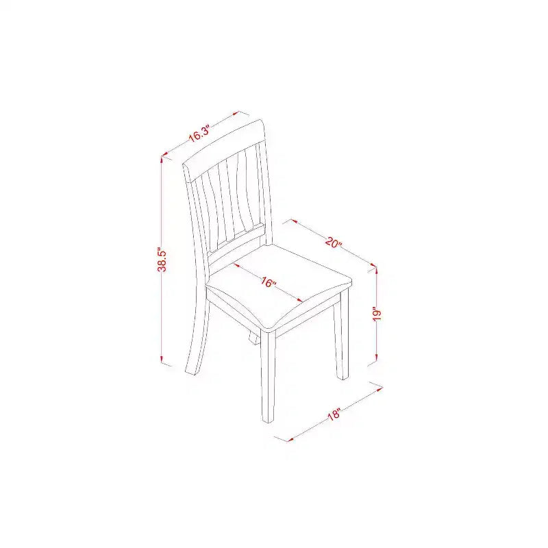 Ensemble de salle à manger Nordic Kitchen - Table et chaises 5 pièces - Bois massif - Finition Cappuccino - Table ronde pour 4 personnes
