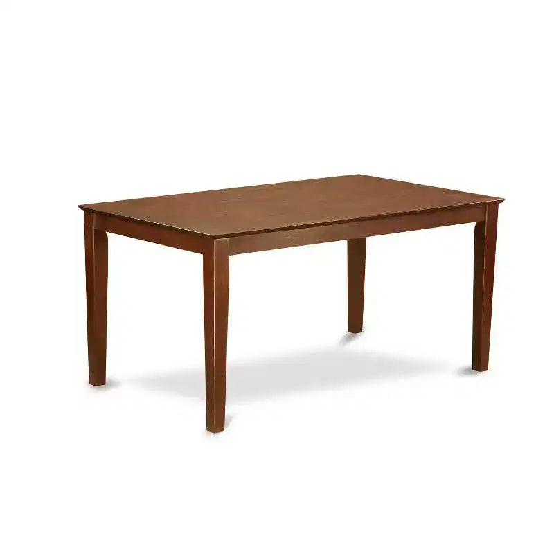 HomeStock Table à manger rectangulaire 7 pièces en bois massif finition acajou avec 6 chaises Parson
