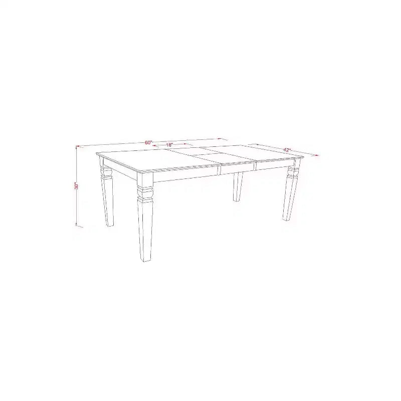Ensemble de salle à manger médiéval 5 pièces Table et chaises - Table rectangulaire 42/60 pouces avec rallonge - Design dossier double X