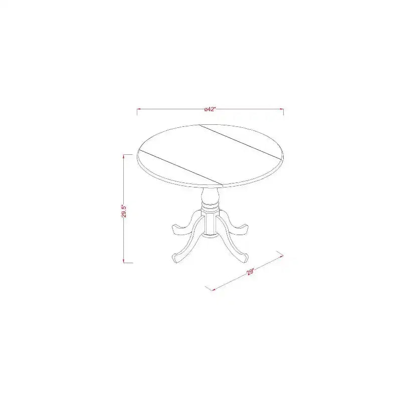 Ensemble de table de cuisine moderne avec chaises - Ensemble de salle à manger rond 5 pièces, fini acajou