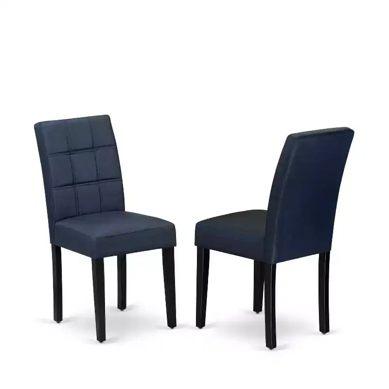 Ensemble de salle à manger 3 pièces avec table rectangulaire à plateau en bois massif finition noire