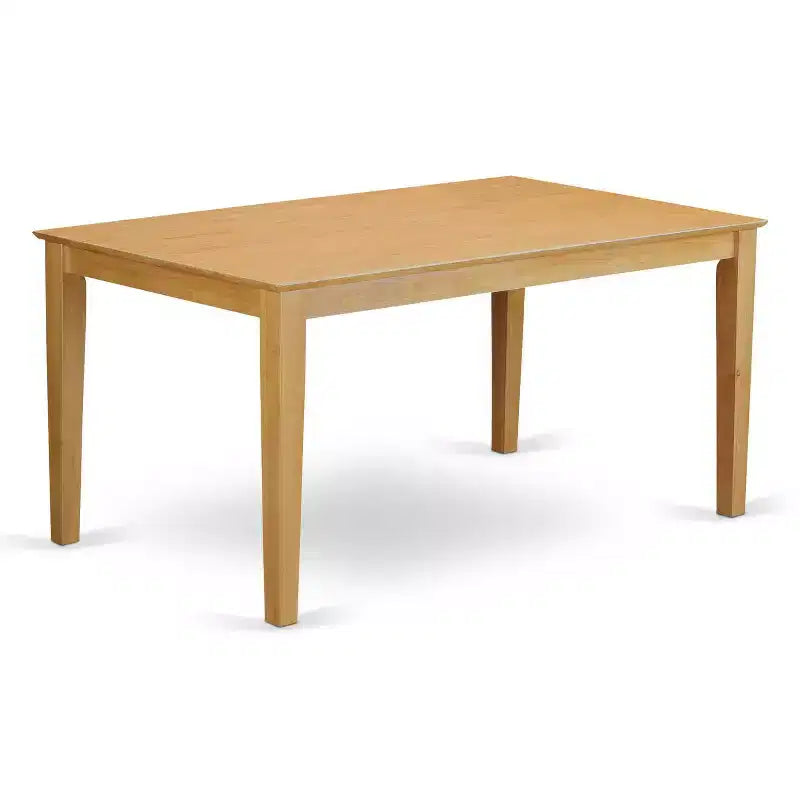 Ensemble de salle à manger HomeStock 6 pièces, table rectangulaire avec plateau en bois massif au fini chêne naturel, incluant 1 banc et 4 chaises à dossier à barreaux, pour 6 personnes