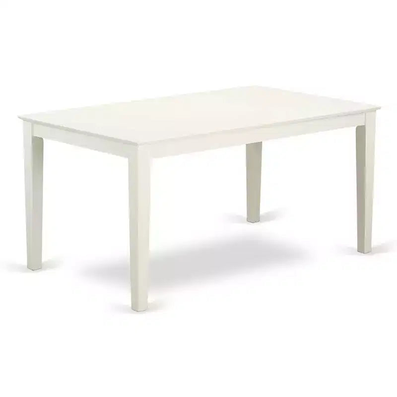 Ensemble de salle à manger rectangulaire 5 pièces HomeStock en bois massif finition lin blanc - 4 places