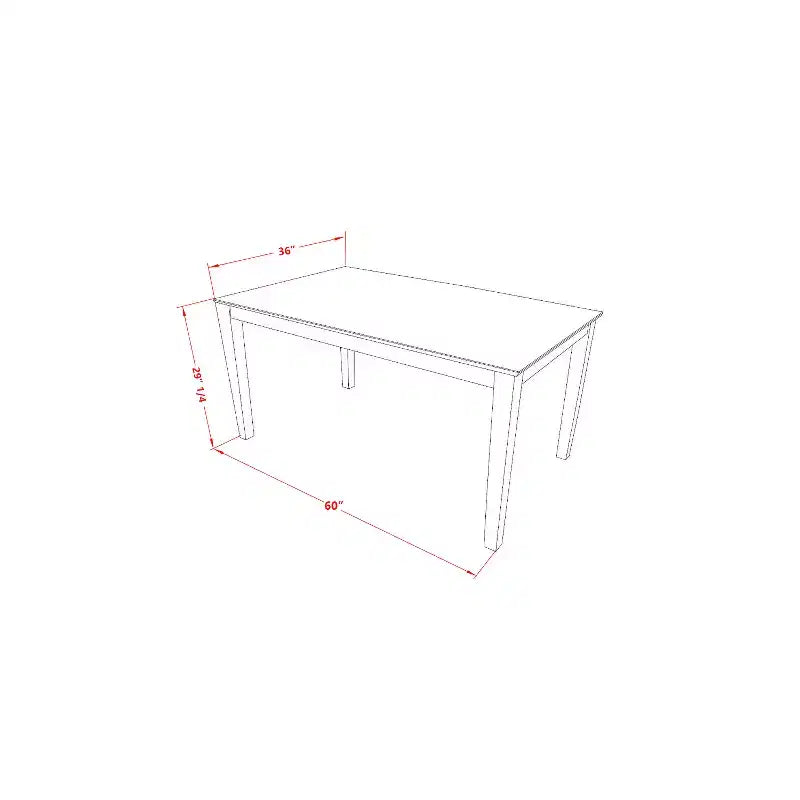 Table à manger rectangulaire 7 pièces HomeStock avec plateau en bois massif finition cappuccino et 6 chaises