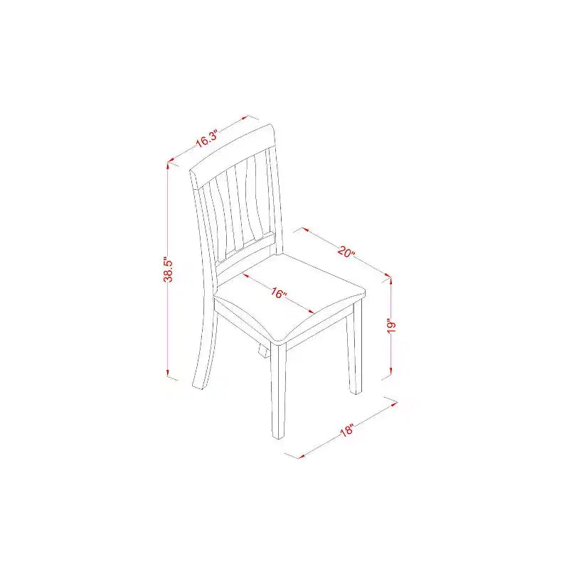 Table à manger rectangulaire 7 pièces HomeStock avec plateau en bois massif finition cappuccino et 6 chaises