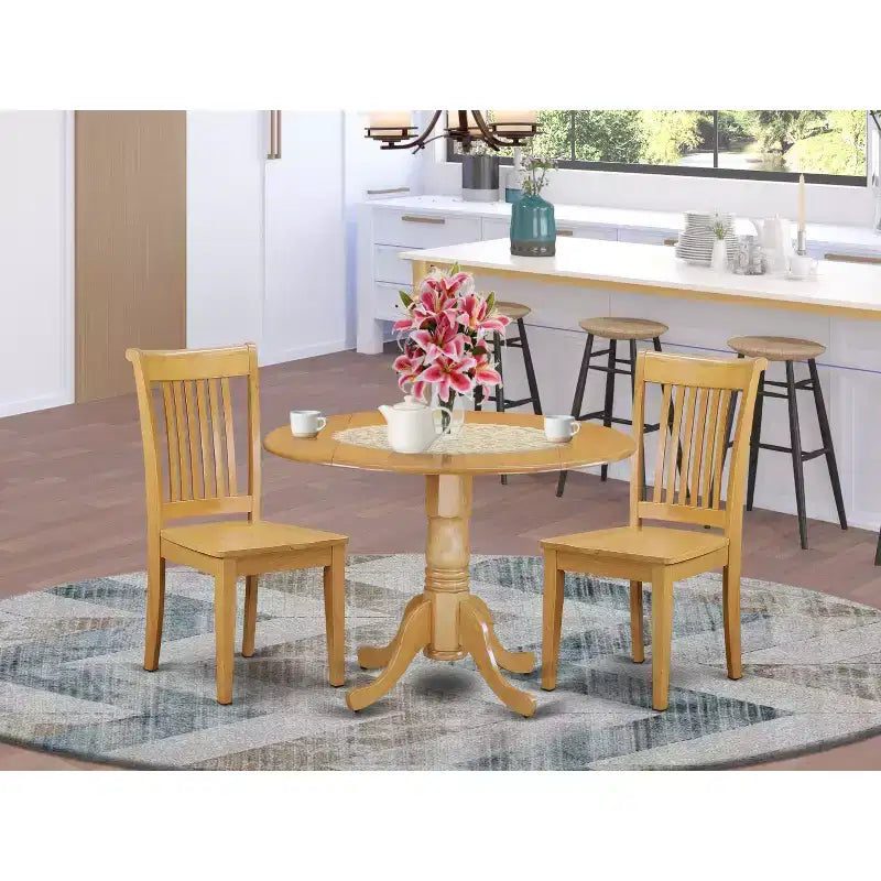 Ensemble table et chaises de cuisine antique - 3 pièces - Idéal petits espaces
