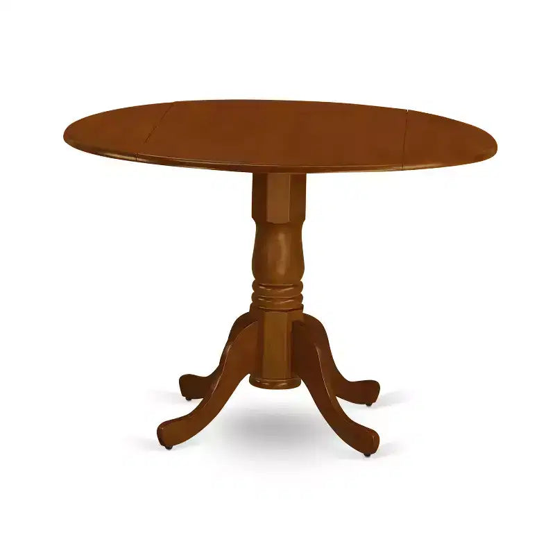 Round Dining Table Set for 2 - Kitchen Table with Chairs - Saddle Brown Finish