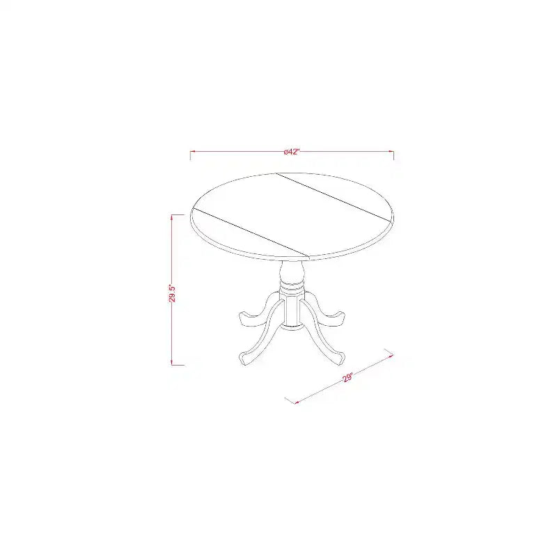 Ensemble de table à manger ronde pour 2 personnes - Table de cuisine avec chaises - Fini brun selle