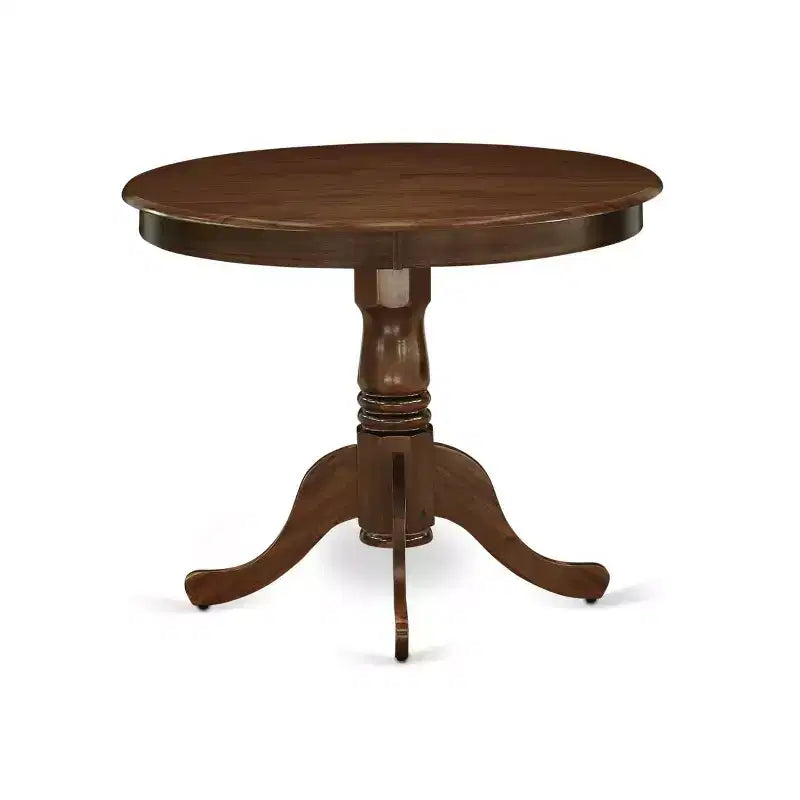 Ensemble de salle à manger avec table ronde à piédestal et 2 chaises - Ensemble de cuisine finition noyer antique