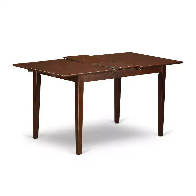 Ensemble table de cuisine rectangulaire 5 pièces – Table 48/60 avec rallonge papillon et 4 chaises – Tissu lin crème