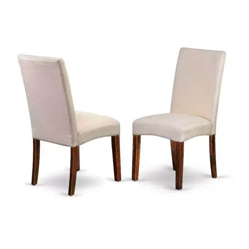Ensemble table de cuisine rectangulaire 5 pièces – Table 48/60 avec rallonge papillon et 4 chaises – Tissu lin crème
