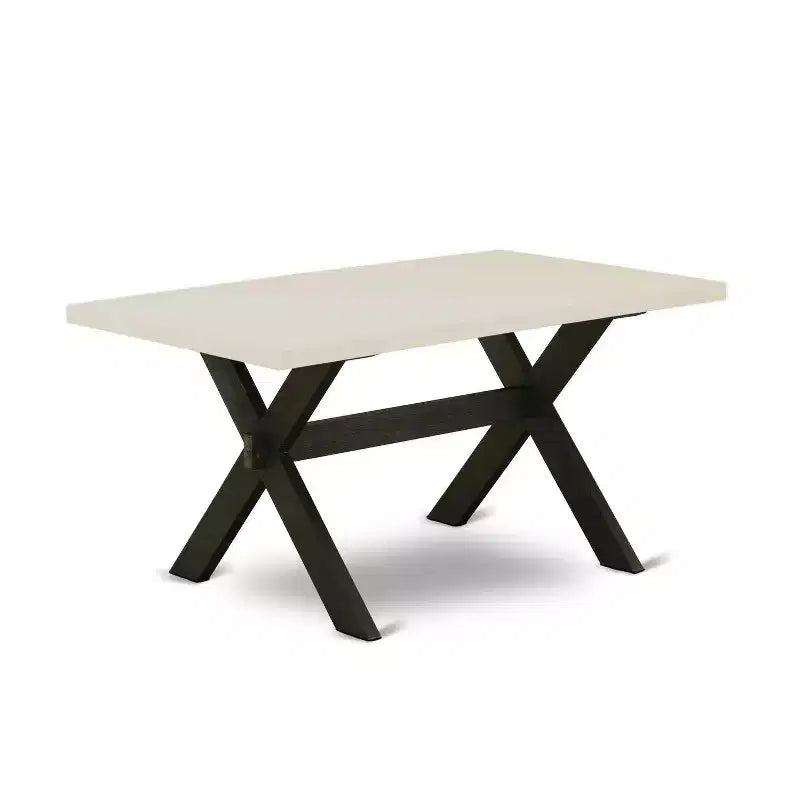 Table de salle à manger HomeStock 7 pièces avec plateau en bois massif finition chêne naturel et 6 chaises Parson
