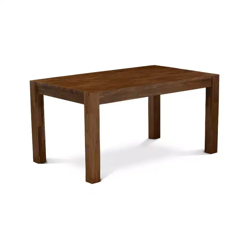 Ensemble de salle à manger rectangulaire 5 pièces en bois massif à finition brune naturelle – 4 places