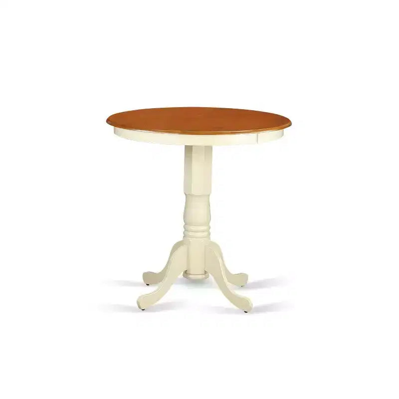 Ensemble de salle à manger hauteur comptoir - Table et 4 chaises - Style bohème moderne - Table ronde et design élégant