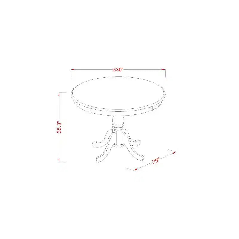 Ensemble de salle à manger hauteur comptoir - Table et 4 chaises - Style bohème moderne - Table ronde et design élégant