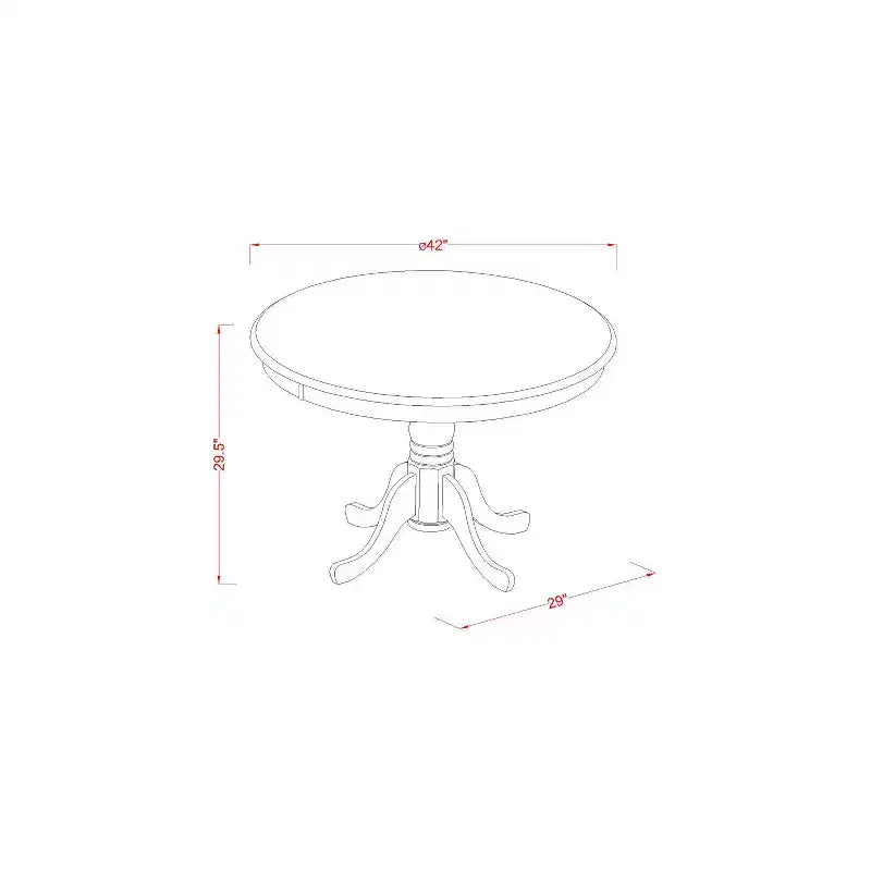 Ensemble de salle à manger rond - Table de 42 pouces et 4 chaises - Ensemble de salle à manger moderne