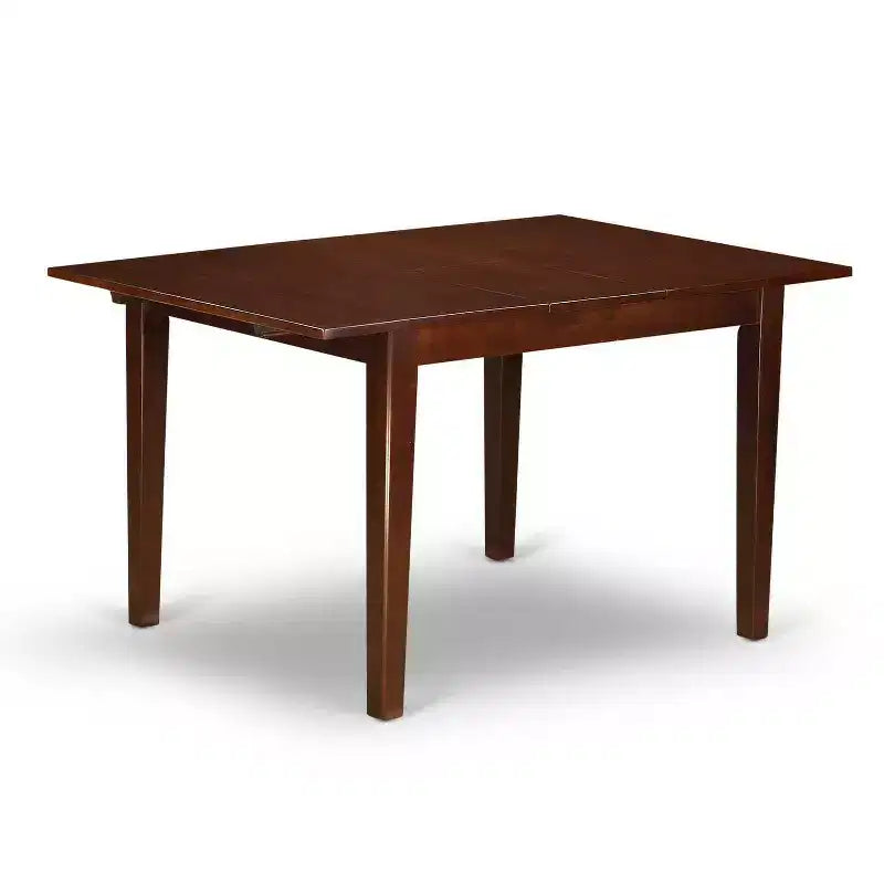 Ensemble de salle à manger 5 pièces en bois massif finition acajou avec boutons touffetés (4 places)