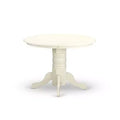 3-Piece Linen white Solid Wood Top - Round Upholstered Dining Room Set - Seats 4