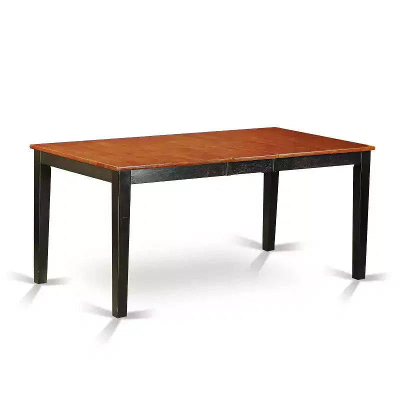 Ensemble de salle à manger victorien - Ensemble table et chaises 7 pièces - Table de cuisine rectangulaire avec rallonge - Finition noire et cerisier