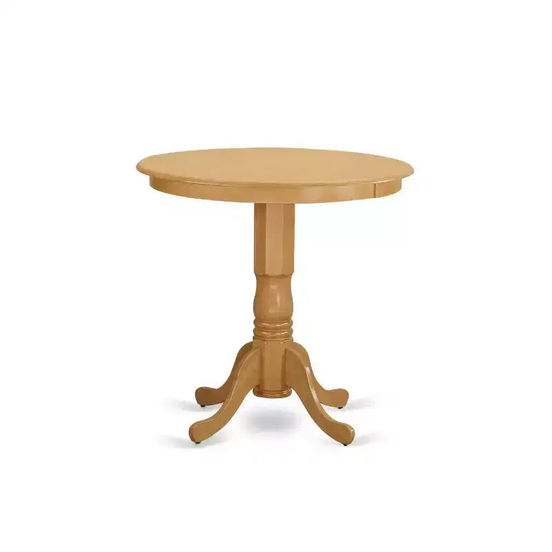 HomeStock Table de salle à manger ronde 5 pièces en bois massif finition chêne naturel avec 4 chaises