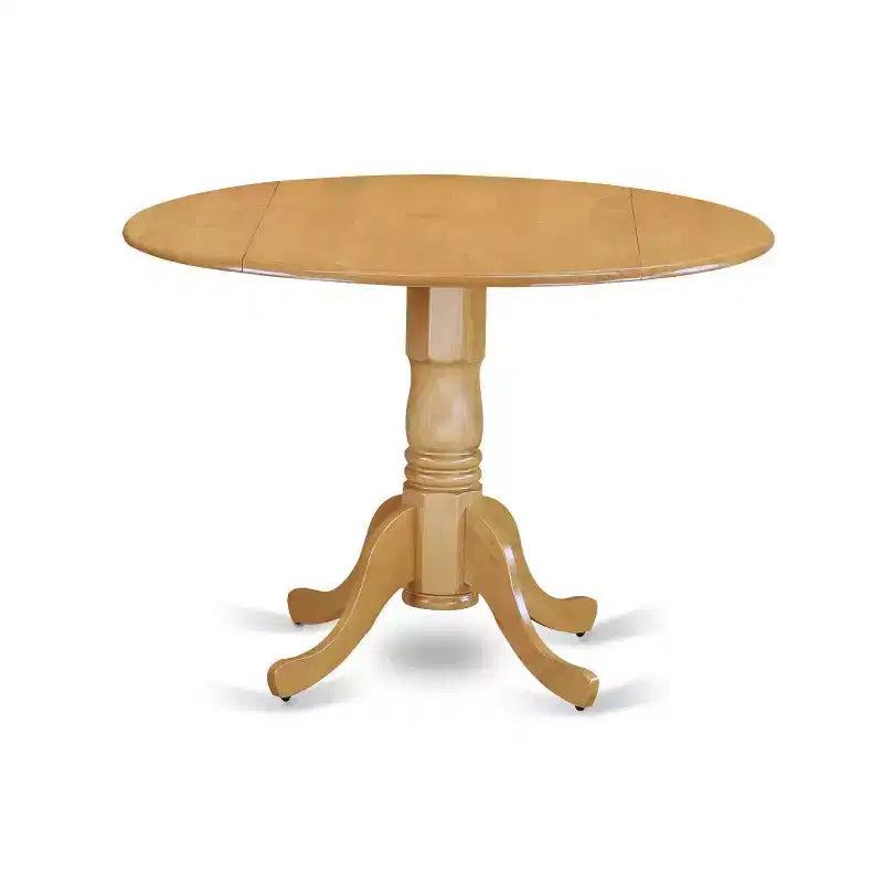 Ensemble de salle à manger rond - Table de 42 po avec abattants et 2 chaises Parsons - Cuir PU blanc lin