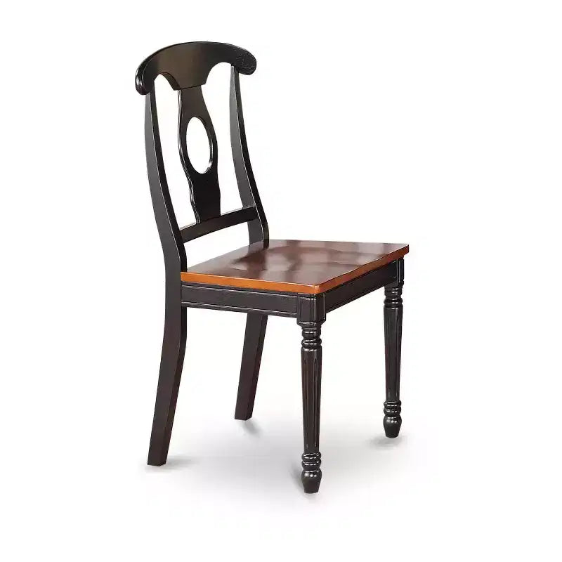 HomeStock 3-Piece Black and Cherry Finish Solid Wood Top - Dining Room Set - Seats-4