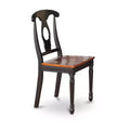 HomeStock 3-Piece Black and Cherry Finish Solid Wood Top - Dining Room Set - Seats-4