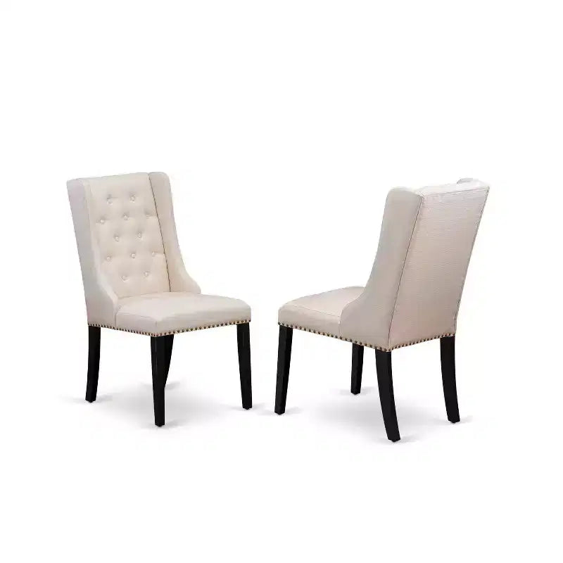 Table de salle à manger HomeStock 7 pièces rectangulaire au fini noir avec plateau en bois massif et 6 chaises