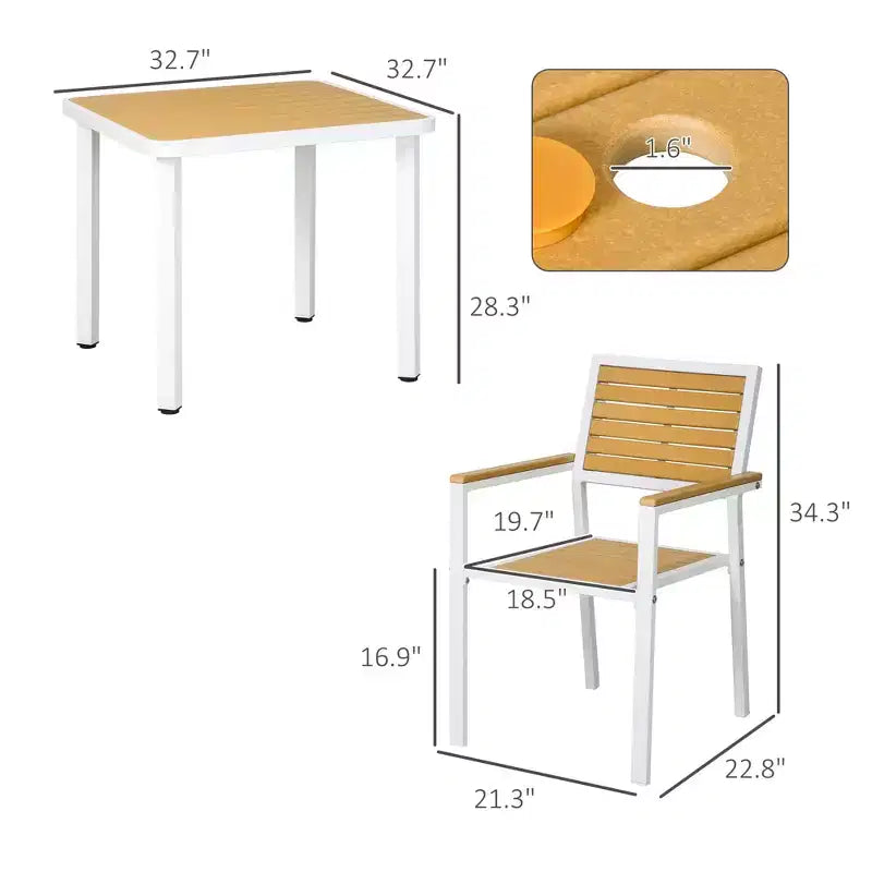 Ensemble repas d'extérieur 5 pièces pour 4 personnes, salon de jardin en rotin tressé, table et chaises de patio avec coussins, table carrée en métal