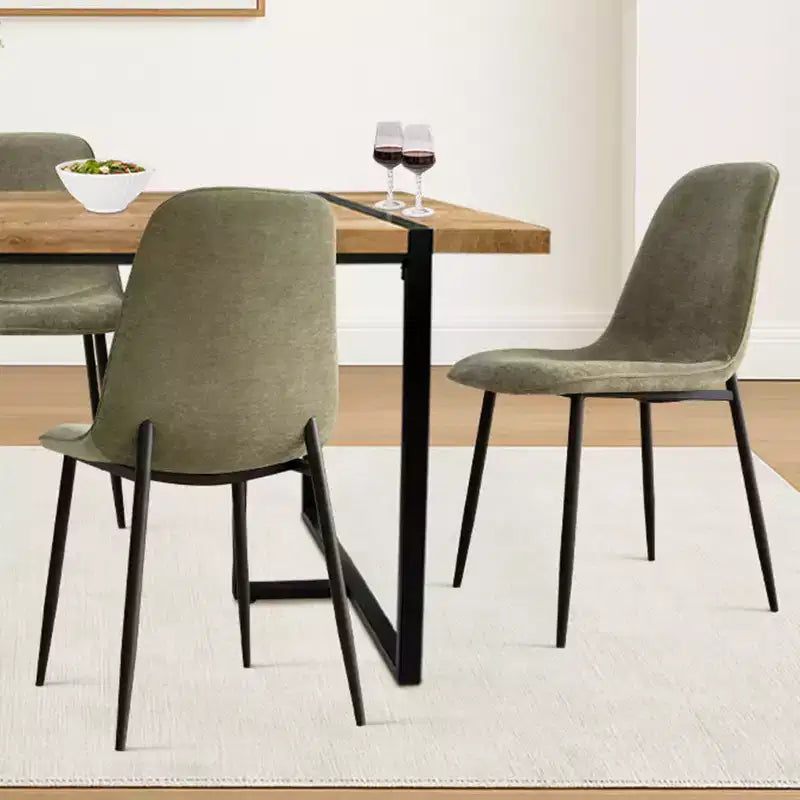 Ensemble de salle à manger moderne 5 pièces, table rectangulaire de 150 cm avec 4 chaises rembourrées, meubles pour petits espaces de cuisine et salle à manger - Panipeachy