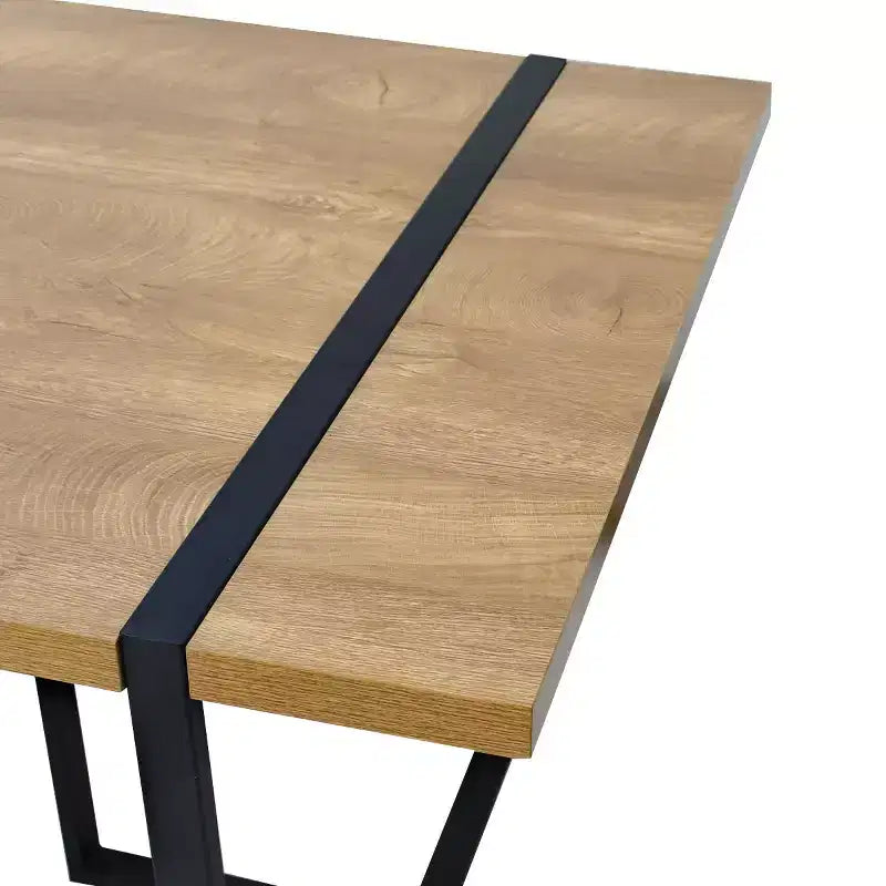 Ensemble de salle à manger moderne 5 pièces, table rectangulaire de 150 cm avec 4 chaises rembourrées, meubles pour petits espaces de cuisine et salle à manger - Panipeachy