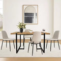 5-Piece Modern Dining Table Set,59 Rectangular Table with 4 Upholstered Chairs Kitchen & Dining Room Small Space Furniture-Panipeachy