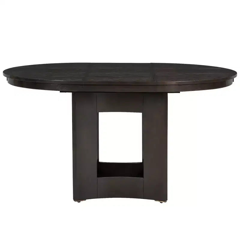 Ensemble de salle à manger ferme avec table ronde extensible pour 4 personnes, ensemble de table de cuisine 5 pièces avec rallonge amovible et 4 chaises rembourrées