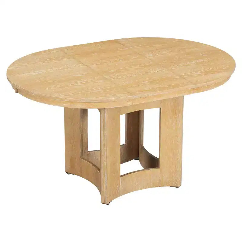 Ensemble de salle à manger ferme avec table ronde extensible pour 4 personnes, ensemble de table de cuisine 5 pièces avec rallonge amovible et 4 chaises rembourrées