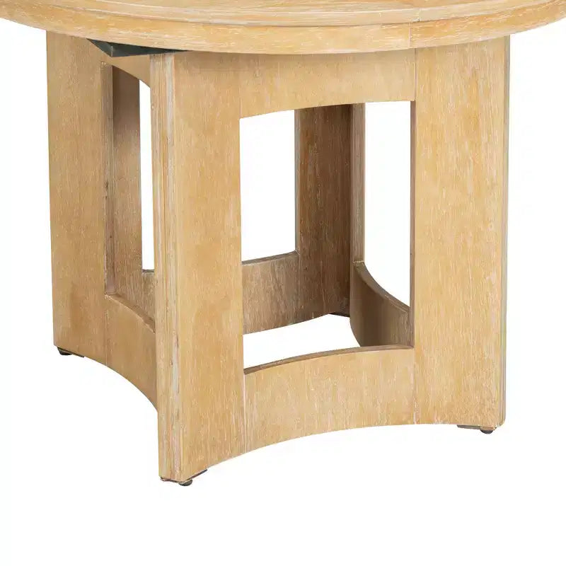 Ensemble de salle à manger ferme avec table ronde extensible pour 4 personnes, ensemble de table de cuisine 5 pièces avec rallonge amovible et 4 chaises rembourrées
