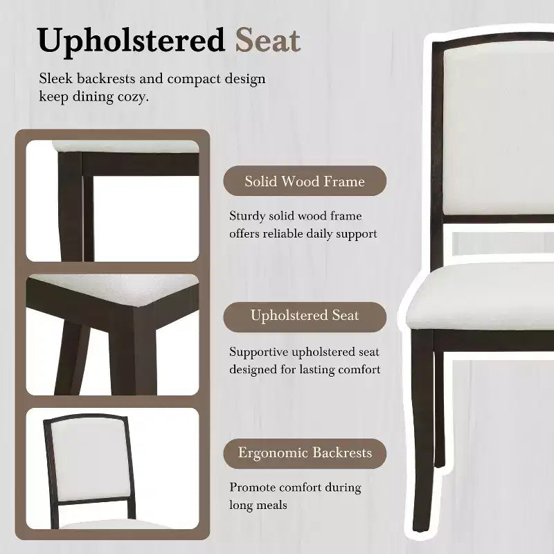 Ensemble de salle à manger ferme avec table ronde extensible pour 4 personnes, ensemble de table de cuisine 5 pièces avec rallonge amovible et 4 chaises rembourrées