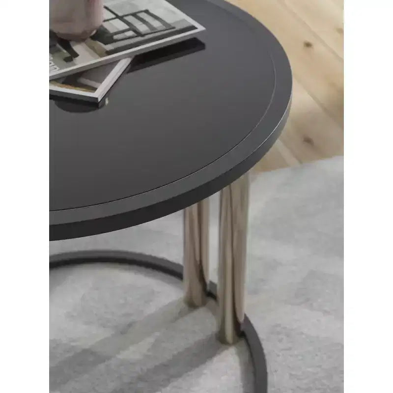 Signature Design by Ashley Hannerly, ensemble de tables occasionnelles, table basse et 2 tables d'appoint, verre noir avec métal doré