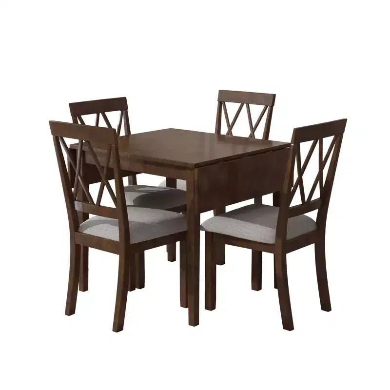 Ensemble de salle à manger GDFStudio Harlan avec table à abattants et 4 chaises rembourrées