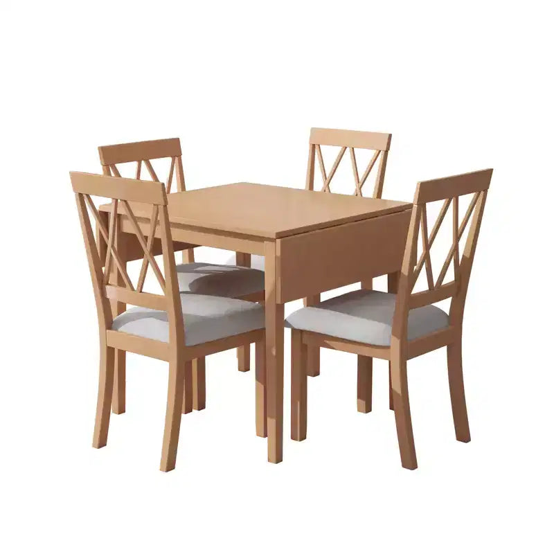 Ensemble de salle à manger GDFStudio Harlan avec table à abattants et 4 chaises rembourrées