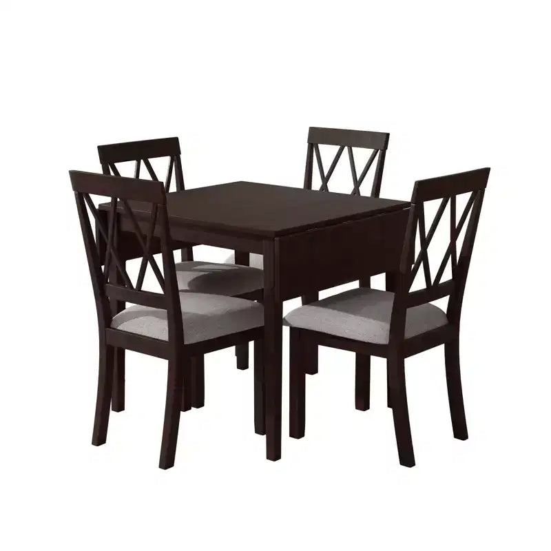 Ensemble de salle à manger GDFStudio Harlan avec table à abattants et 4 chaises rembourrées