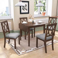 Ensemble de salle à manger GDFStudio Harlan avec table à abattants et 4 chaises rembourrées