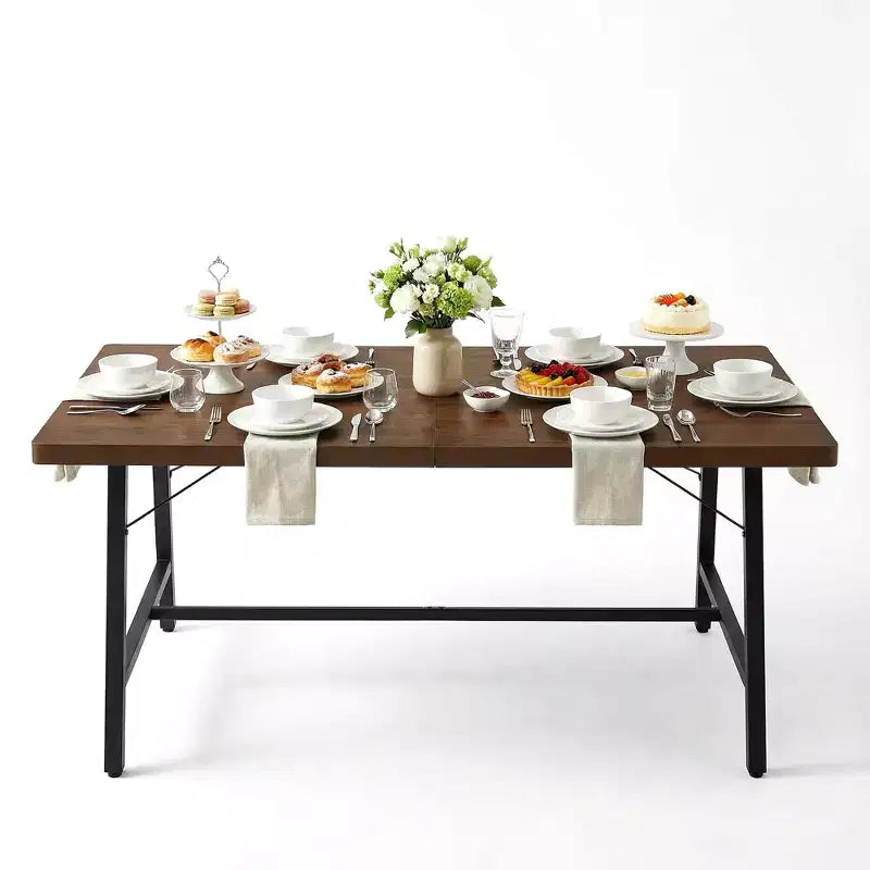 Ensemble table à manger 5 pièces FurnitureR avec 4 chaises en daim, table à manger en MDF avec pieds en métal, ensemble de salle à manger moderne pour salle à manger ou appartement