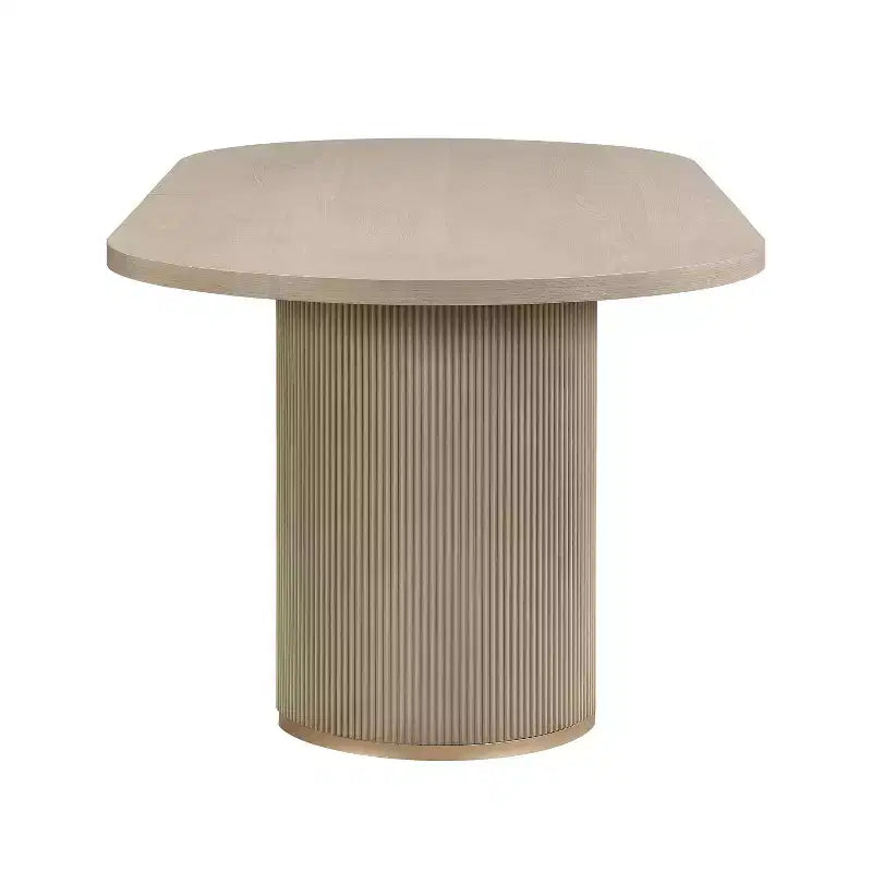 Ensemble de salle à manger moderne 7 pièces Christopher Knight Home Anand en bois d'hévéa avec revêtement en lin et table ovale à piédestal