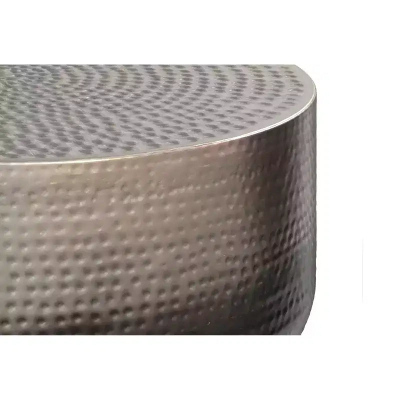 Table basse contemporaine Kacy en métal, 91 cm de large, en dégradé argenté, Assemblée