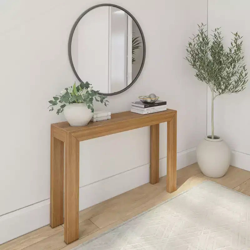 Plank+Beam 46 Table Console Moderne en Bois Massif, Table d'Entrée Étroite, Derrière le Canapé