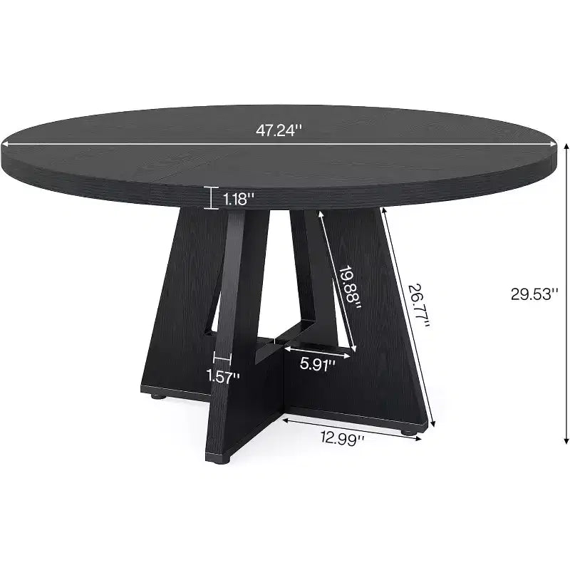 Table à manger ronde de 120 cm pour 4 personnes