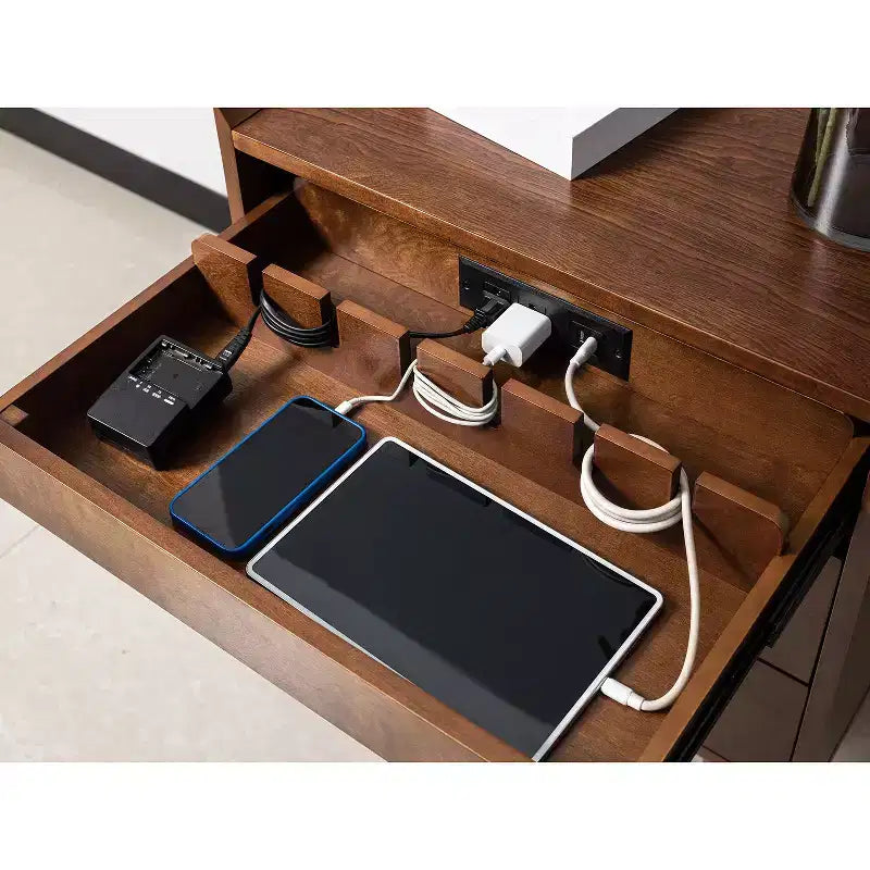 Lot de 2 tables d'appoint Janet à 3 tiroirs avec station de charge | KARAT HOME